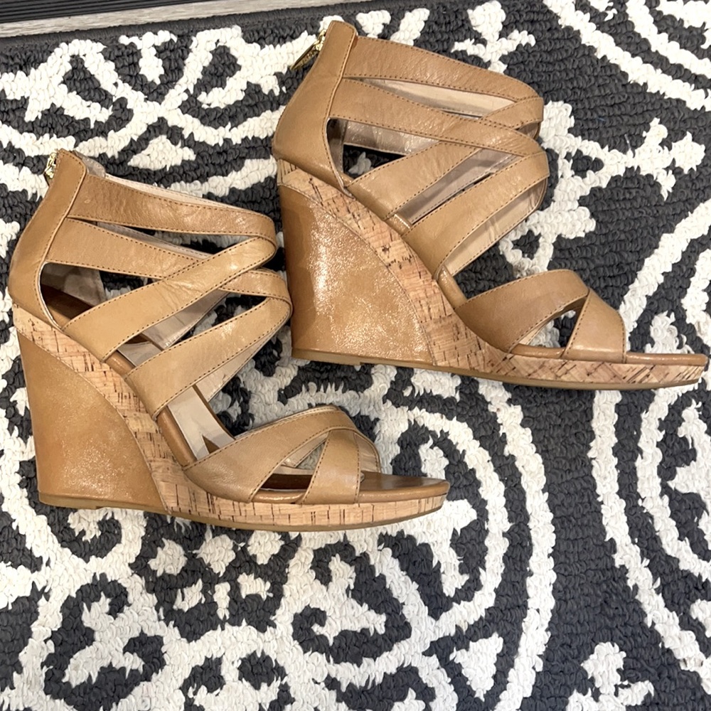 Tan Wedges. Good Used Condition. Size 9